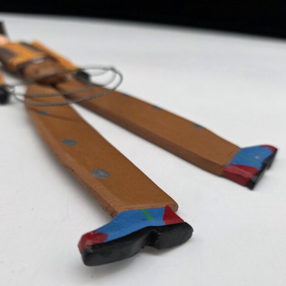 Vintage Dept 56 Carved Articulated Wooden Cowboy Gaucho - Philippines - Picture 7 of 7